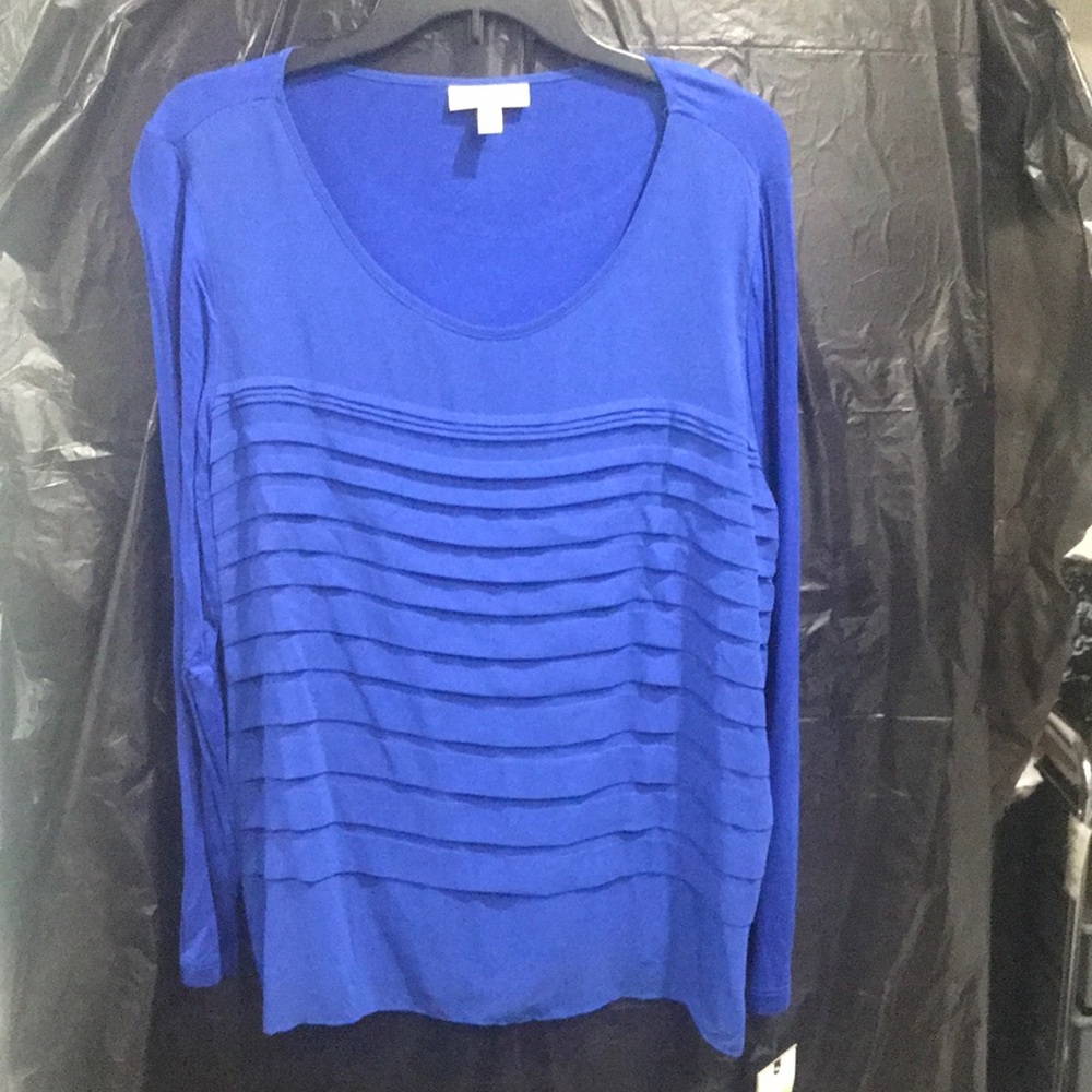 Women long sleeve blouse by Dana Buchman size XL blue